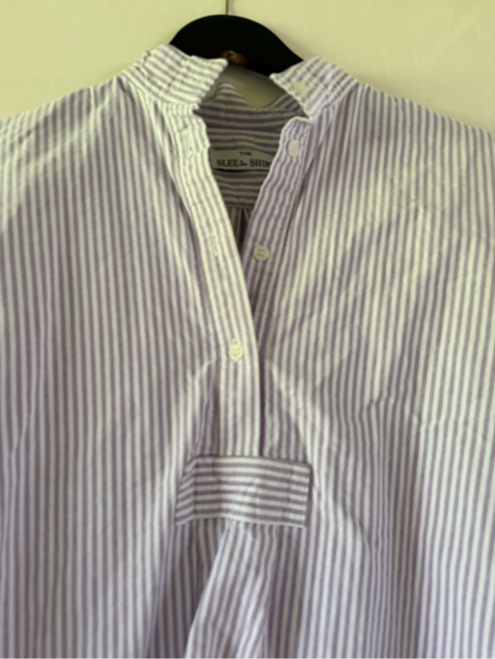 Sleep short luxury sleep wear Lavender Stripe petite classic shirt